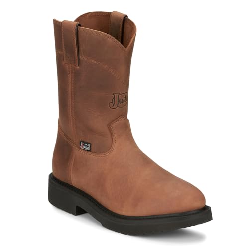 Justin Round-Up 10” Work Boot for Men - Comfort Ortholite Insert, Oil & Slip-Resistant, Electrical Hazard Rated Safety Footwear2