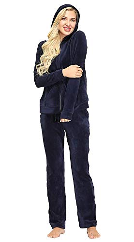 Dolcevida Womens Velour Sweatsuits Sets 2 Piece Tracksuits Outfits Full Zip Hoodie and Sweatpant Set Velvet Jogging Suit2