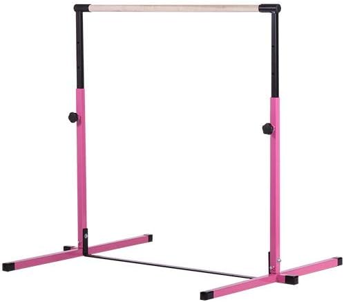 Nimble Sports Pink Adjustable Gymnastics Bar - Kids Kip Bar