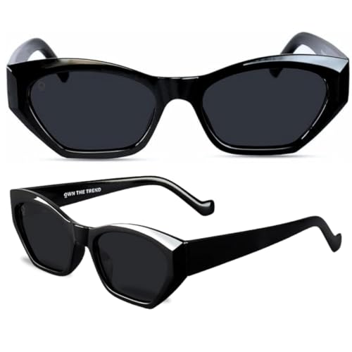 Trendy Sunglasses for Women - Sunglasses Womens with UV protection - Vintage Retro Oval Y2K Fashion Sun Glasses