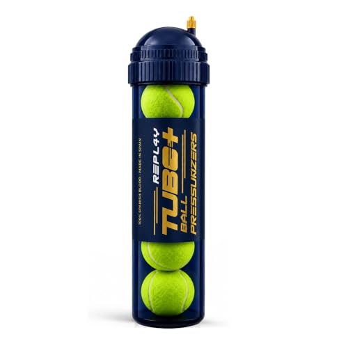 TUBOPLUS REPL4Y | Presurizador Pelotas Pádel y Tenis 29 PSI | Mantiene el Rebote y la Presión Original | Ahorra Pelotas hasta 4 Veces | Capacidad 4 Pelotas | No Incluye Bomba de Aire