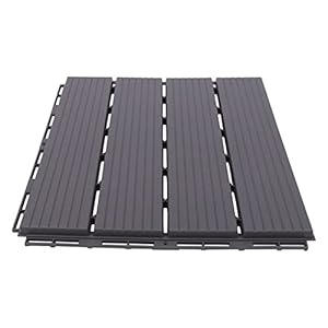 PIOJNYEN WPC terrastegels terrasplanken hout-look, 30×30 cm, balkon, vloerbedekking, vloertegels, voor terrassen en balkon (22 stuks) grijs