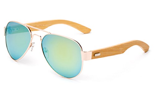 High Qaulity Real Bamboo Arm Aviator Sunglasses Bamboo Sunglasses for Men & Women3
