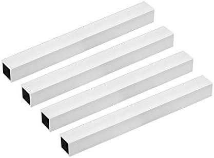 uxcell 6063 Aluminum Square Tube, 20mmx20mmx2mm Wall Thickness 200mm/7.87" Length Seamless Straight Pipe Tubing 4 Pcs
