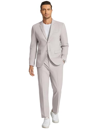 COOFANDY Men's 2 Piece Linen Cotton Suits Set Casual Linen Lightweight Suit Summer Beach Wedding2