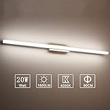 Anti-Fog: Der Hauptkörper derWandleuchte Badezimmer kann dem Nebel und dem Wasserdampf im Badezimmer widerstehen(Spiegelleuchte ist eine Zusatzleuchte, kann also nicht genug Licht zur Verfügung stellen, um den gesamten Raum zu beleuchten)