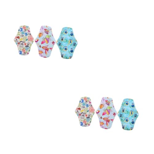 NOLITOY 2 Juegos Almohadillas De Lactancia Lavables Toallas Sanitarias Lavables Women Neutralizador De Olores Bragas Menstruales Protegeslips Lavables Compresas Menstruales 3 Piezas * 2