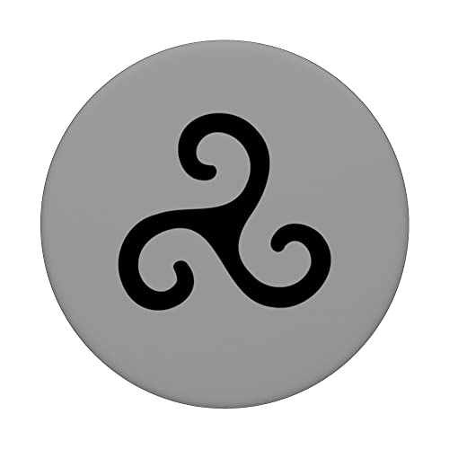 Triskele nordic triple spiral ancient spiritual Irish symbol PopSockets Swappable PopGrip, Black - Image 3