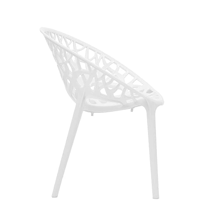 Image of SkyGlamour Neelkamal Crystal Plastic Chair | Chairs for Living Room, Garden, Patio Durable Indoor & Outdoor |Plastic Chair Set of 2, Colour: White