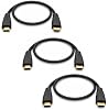 Cable HDMI 2.1 8K de J-Tech Digital, 1 pie (paquete de 3) | Cable HDMI de ultra alta velocidad 48Gbps, 4K@120Hz, 8K@60Hz, ARC y eARC, compatible con PS5, Xbox, Apple TV, laptop y más [JTECH-8KCAB1] 2