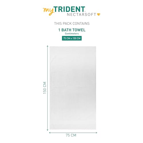 Image of Trident Towels for Bath, Nectarsoft Collection, 100% Cotton Towels for Men /Women, 625 GSM, 1 Pc Bath Towel - Delica White