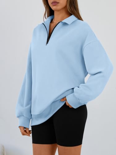 Image of Trendy Queen Women's Oversized Sweatshirts Half Quarter Zip Fleece Sweaters