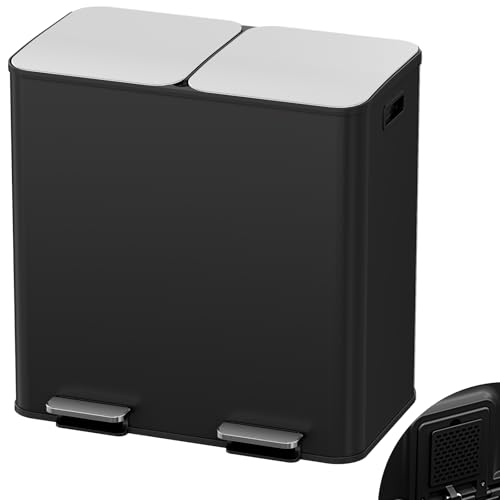 Caneca de basura doble acero inoxidable 2 x 40 L Arlopu