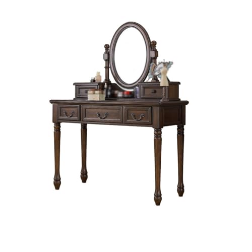 ENGENDER Vanidad Maquillaje Tocador de Madera con Espejo y Armario Almacenamiento Varios cajones Adecuado for Dormitorio Tocador
