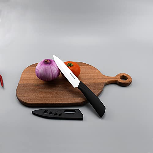 Kitchen Ceramic Knife Set Professional Knife With Sheaths, Super Sharp Rust Proof Stain Resistant (6" Chef Knife, 5" Utility Knife, 4" Fruit Knife, 3" Paring Knife, One Peeler) #TOP6