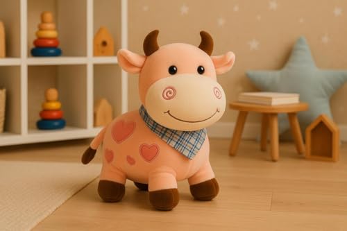 Image of SCOOBA Small moo Cow Soft Toys for Kids Babies 25cm(Pink moo Cow)