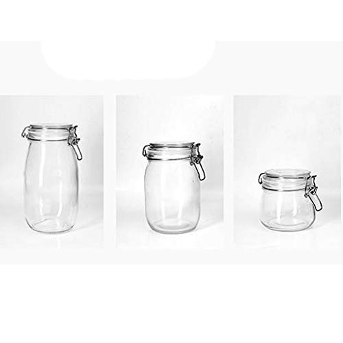 Botes herméticos Tarro hermético, botes de cristal de almacenamiento de contenedores y café, Cocina Especias y muchos más.Tarro de cristal con la tapa de almacenamiento, un conjunto de 3 Botes de Vidr