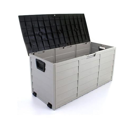 ZXZMX 収納ボックス 屋外収納ボックス 収納庫 環境に優しいPP素材 底に滑車付き 便利 省スペース 鍵穴付き 長方形 正方形 倉庫 大容量 多目的 460L 300L 多色展開 屋外 庭 芝生 ゴミ掃除(K色)