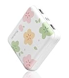 Yoobao Portable Charger 10000mAh, Cute Power Bank USB-C for Girls Travel, 2 Outputs & 2 Inputs (5V/2.1A), Mini Phone Battery Pack for iPhone 14/13/12/11/X, for Android/iPad/Google (Flower)