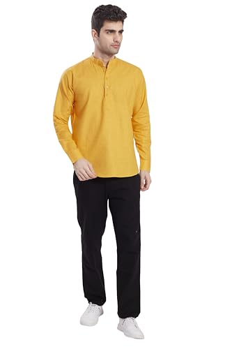 Image of DIVISIVE Men's Slim Fit Full Sleeves Cotton Short Kurta
