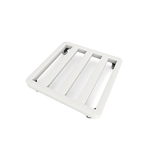 Wytrzymały Stojak Na Rośliny Na Kółkach, Metalowy Wózek Na Doniczki Do Ogrodu, Udźwig 150 Kg, Kwadratowy Stojak Na Duże Doniczki(Biały-40X40Cm)