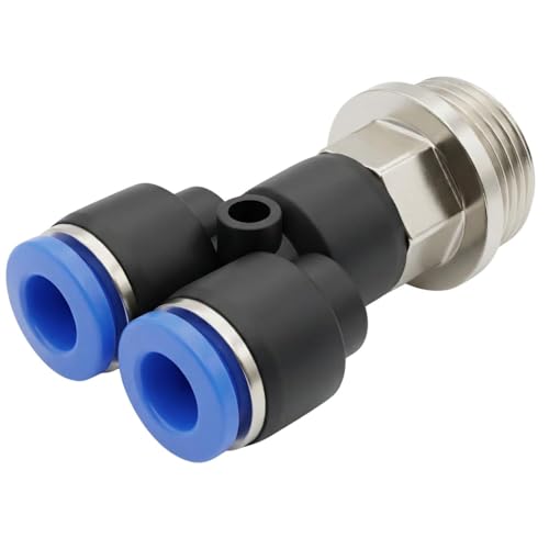 Racor en Y para manguera de neumatica de 6mm con conector push-in y pieza distribuidora 2