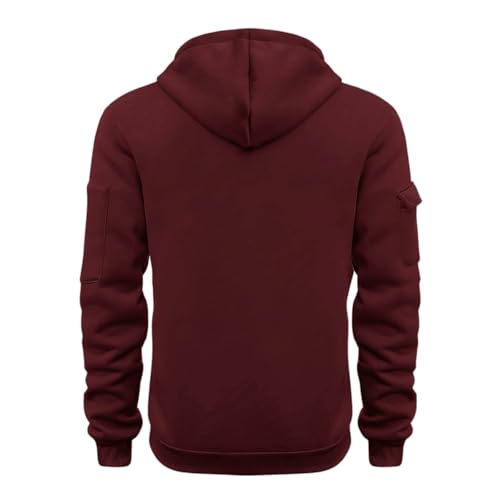 Mens Hoodies Long Sleeve Quarter Zip Up Pullover Sweatshirts Drawstring Winter Warm Casual Hooded Shirt with Pocket2