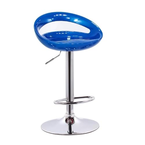 HYKJCSS Taburete Bar Taburete De Bar Ajustable, Giratorio Cocina, Metal para Mostrador, Silla con Asiento Plástico ABS Muebles(Blue)