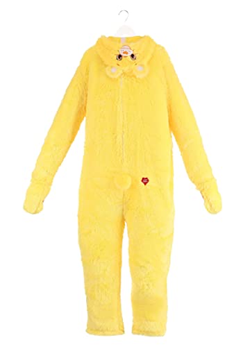 Fun Costumes Care Bears Adult Funshine Bear Costume with Hooded Jumpsuit & Mitts - Officially Licensed Care Bears Costume - X-Large - Yellow