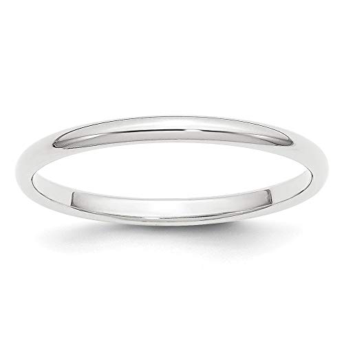 Platinum 2mm Half Round Wedding Ring Band Size 4.50 Classic Domed Fashion Jewelry For Women Gifts For Her