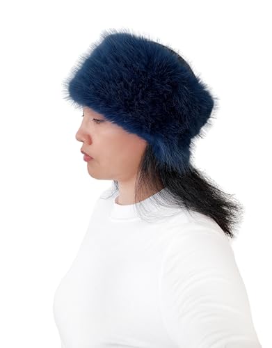 Lina & Lily Women's Winter Headband Head Ear Warmer Long Pile Faux Fur (Teal Blue) - Image 2