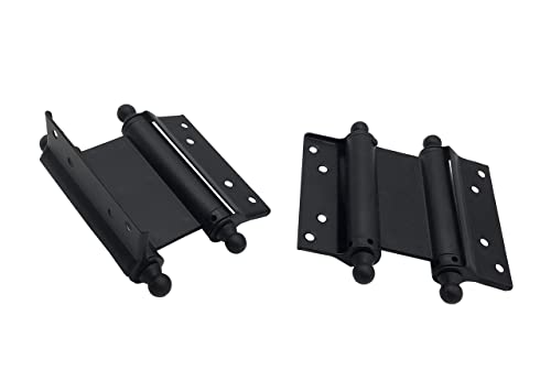 Matte Black Double Action Hinge Ball Heavy Duty Saloon Door Hinges Swinging Door Hinges With Screws, A Pair #TOP1