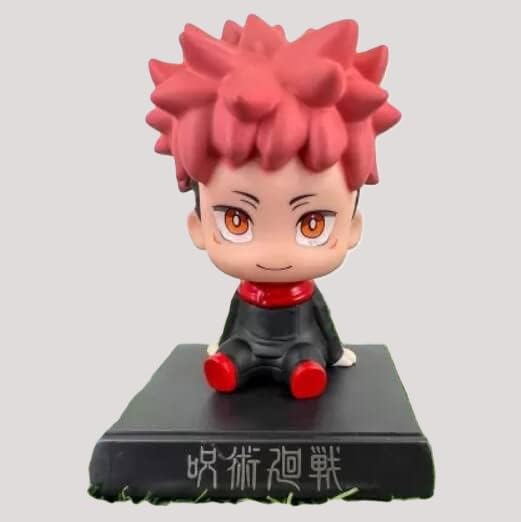 Image of Awestuffs Phone Holder Bobblehead Action Figure for Car Dashboard, Office Desk & Study Table (Pack of 1) (Yuji Itadori)