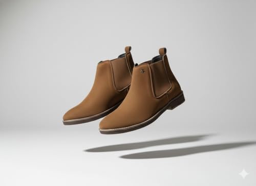 Image of Men's Chelsea Boots Suede Finish Slip-On Ankle Boots Elastic Side Panel Casual & Formal Wear