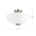 Globe Electric 63357 2-Light Semi-Flush Mount Ceiling Light, Brushed Nickel, Chrome Accents, Frosted Glass Shade, Lighting for Kitchen, Bathroom, Bedroom, or Dining Room, Home Decor