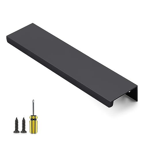 Image of Ravinte 1 Pack Finger Pulls for Cabinets 150mm /5.9 inch Length Black Edge Pulls