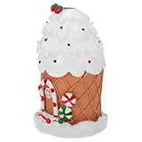 BCOATH Weihnachtliches Schneedorf Miniaturhaus aus Kunstharz Winterliche Tischdekoration und Lebkuchenhaus Ornament für Feengärten Terrarien und Mikrolandschaften