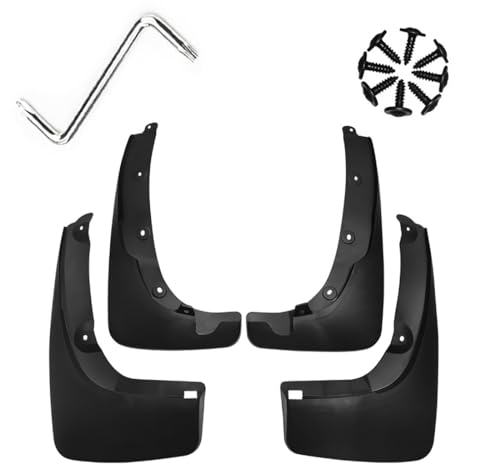 Image of Mud Flaps Mud Guards Fit for 2000-2005 Toyota RAV4 Wheel Eyebrow (with Fender Flares), Front & Rear Mud Splash Guards Accessories - 4 Pc, Black