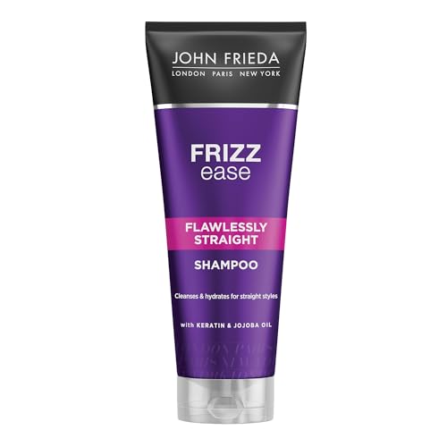 JOHN FRIEDA - Champú Frizz-Ease 250 ml, para Pelo Liso Perfecto, Suaviza y Unifica la Textura, Antiencrespamiento, Mejora y Facilita el Peinado