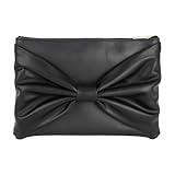 Meliyya Damen Clutch Umschlag Handtasche mit Schleife Abendtasche Kosmetiktaschen Geldbörse mit Reißverschluss