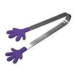 Cabilock Edelstahl Silikon Lebensmittelzange Stabile Grillzange Multifunktionale Zuckerzange für Eiswürfel Süßigkeiten Bbq Küchenhelfer Alltag