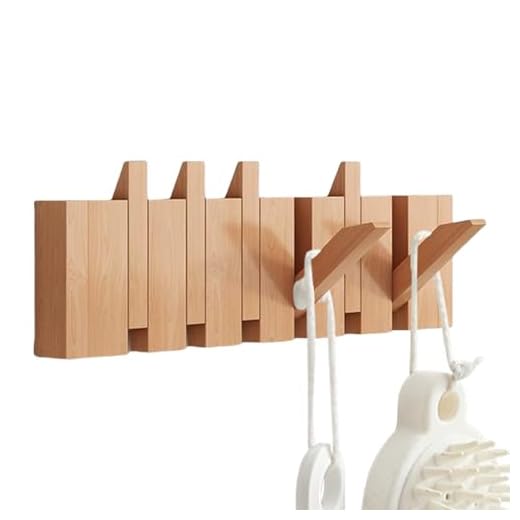 Befeixue Perchero De Piano Montado En La Pared | Gancho Abrigo Sombrero Madera Sólida | Estante Almacenamiento Pared Entrada | Voltea Moderno Gancho Pareds Madera Para Entradas, Dormitorio
