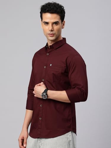 Image of Majestic Man Comfort Slim Fit Solid Pure Cotton Casual Shirt