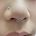 Ocptiy 18G Septum Nose Ring Hoops Piercing Jewelry 18 Gauges Earring Silver Surgical Stainless Steel Hinged Lip Ring Cliker Catilage Helix Tragus Rook Daith Earring Smiley Piercing Jewelry Women Men