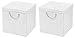Produktbild StickandShine 2er Set Weiß Faltbox 30 x 30 x 30 cm Aufbewahrungsbox faltbar mit Kordel und mit Deckel