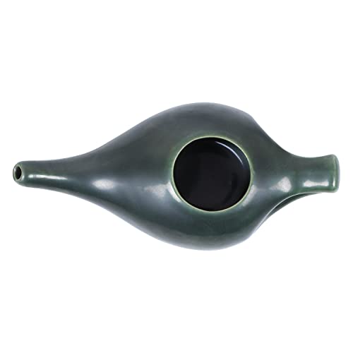 Image of Leak Proof Durable Porcelain Ceramic Neti Pot 220 ML for Natural Nasal Cleansing | Natural Treatment for Sinus, Infection and Congestion Microwave and Dishwasher Friendly (Olive Green)