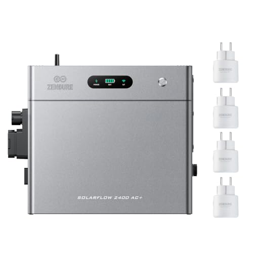 Zendure SolarFlow 2400 AC+ Balkonkraftwerk mit Speicher - Batteriespeicher für Balkonkraftwerk 2400W AC Bidirektionaler Ausgang Erweiterbar auf 16 8kWh Plug und Play IP65 KI-Energiemanagementsystem