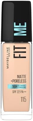 Maybelline New York Fit Me Matte + Poreless Liquid Foundation, 115 Ivory