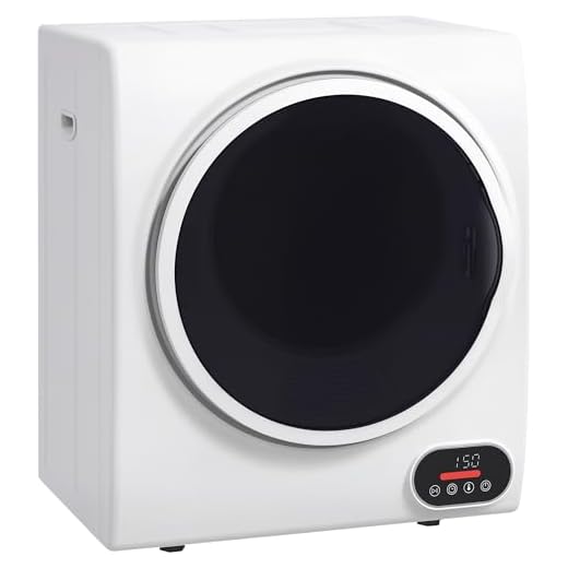HOMCOM 850W 9lbs Electric Portable Compact Laundry Clothes Dryer, 1.5 cu.ft Portable Tumble Dryer with Stainless Steel Drum, for Apartment, Home, White