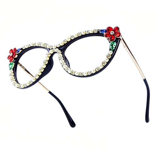 Image of laureles Fashion Rhinestone Blue Light Blocking Reading Glasses Women Computer Diamonds Readers Female